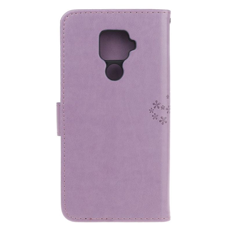 Folio Deksel Huawei Mate 30 Lite Cyan Tre Og Tøfler