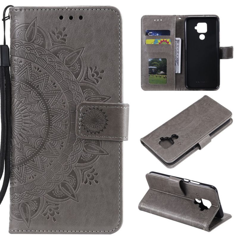Folio Deksel Huawei Mate 30 Lite Grå Solmandala Anti-fall