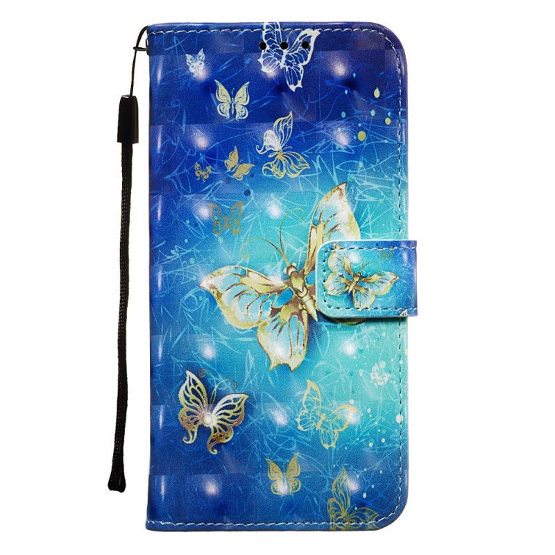 Folio Deksel Honor 9X Gyldne Tanga Sommerfugler
