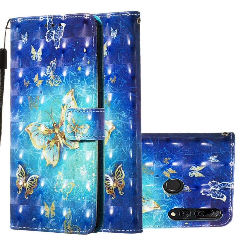 Folio Deksel Honor 9X Gyldne Tanga Sommerfugler
