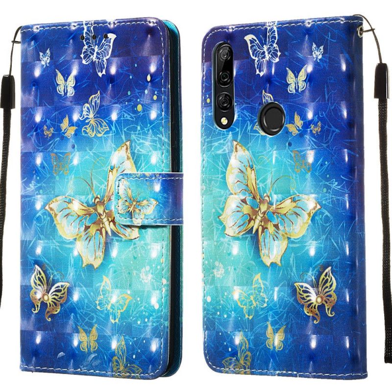 Folio Deksel Honor 9X Gyldne Tanga Sommerfugler