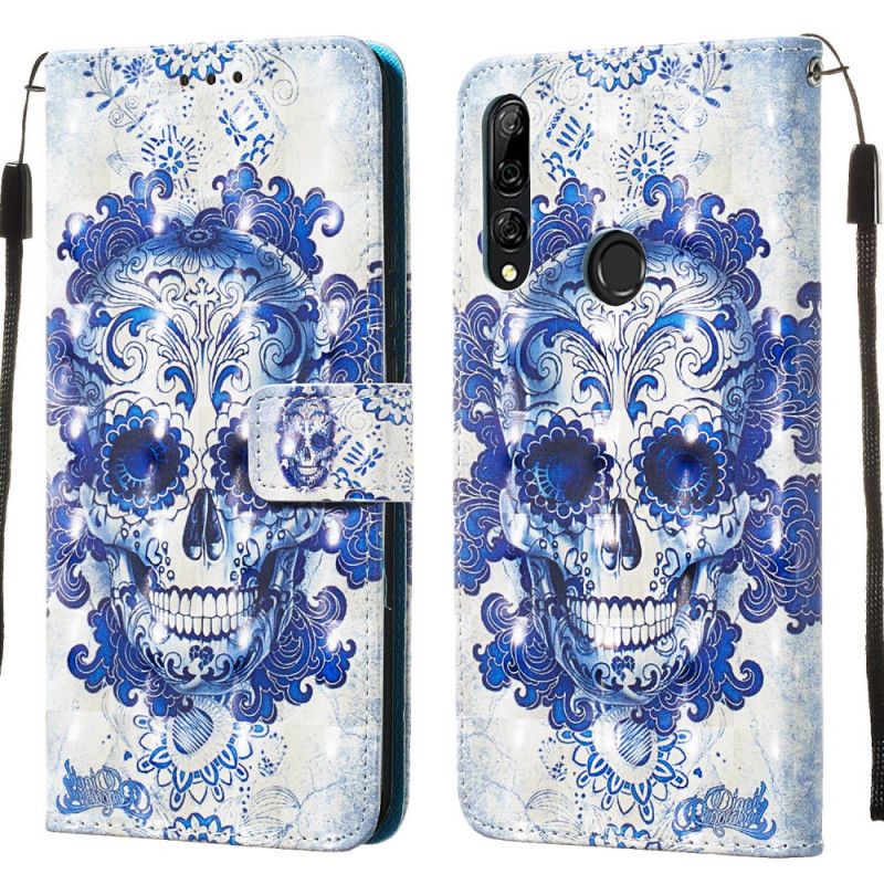 Folio Deksel Honor 9X Hvit Blomsterhodeskalle