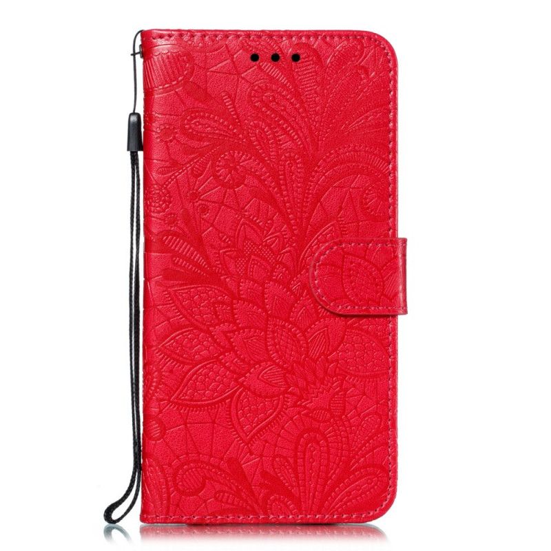 Lærdeksel Folio Deksel Honor 9X Rose Gold Tribal Thong Blomster