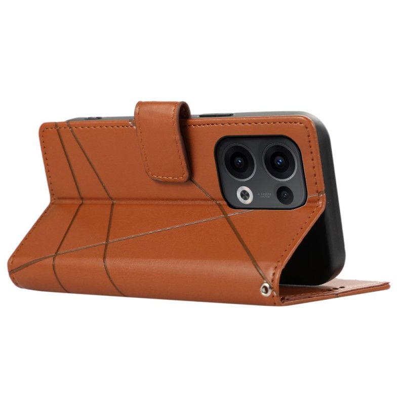 Lærdeksel Folio Deksel Oppo Reno 13 Pro 5g Mobildeksel Linjer