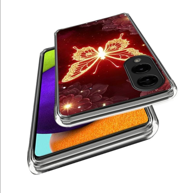 Deksel Samsung Galaxy S25 5g Edge Mobildeksel Gyllen Sommerfugl