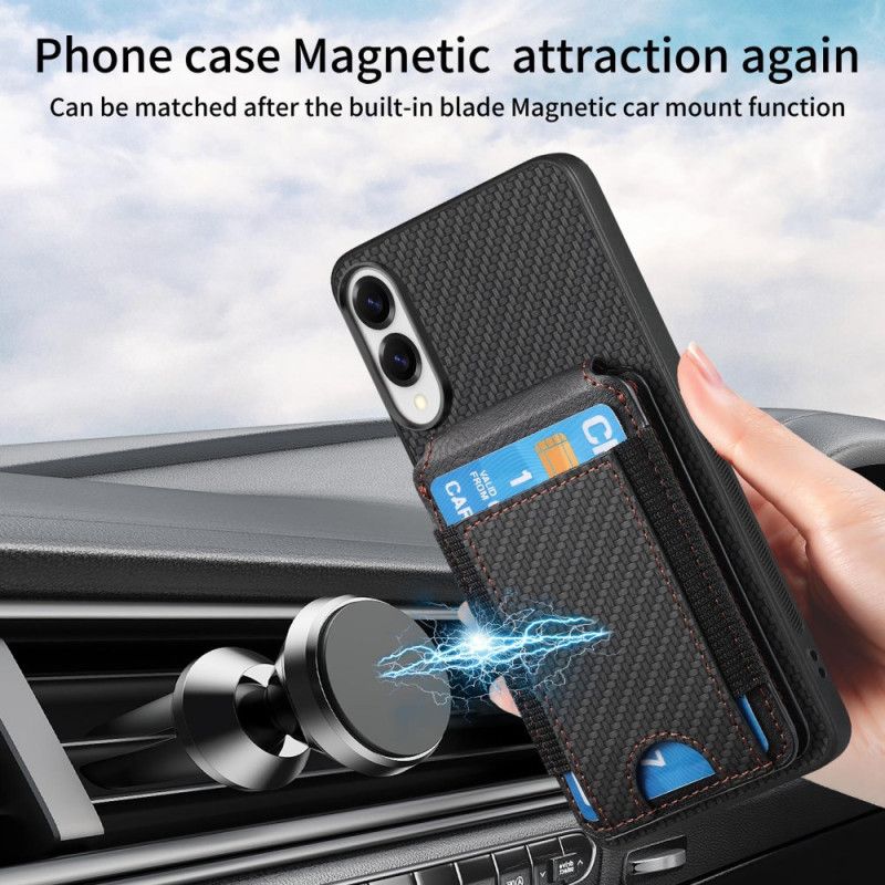 Deksel Samsung Galaxy S25 5g Edge Premium Kortholder Og Stativ I Karbonfiber