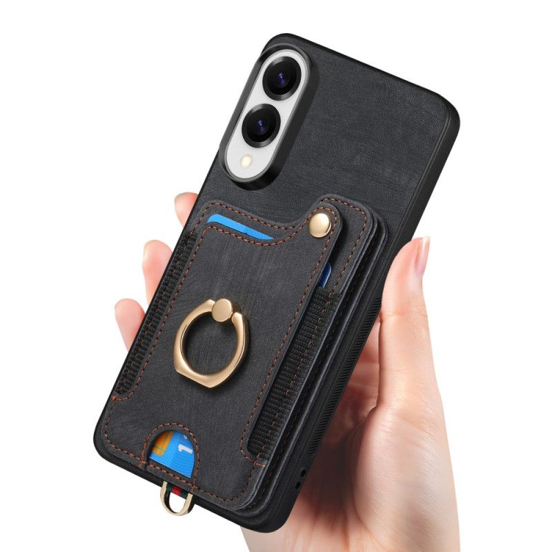 Deksel Samsung Galaxy S25 5g Edge Retro Rfid-kortholder Og Snor