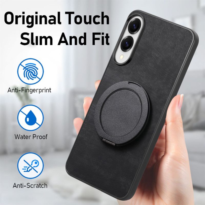 Deksel Til Samsung Galaxy S25 5g Edge Semsket Skinneffekt Med Roterende Stativ