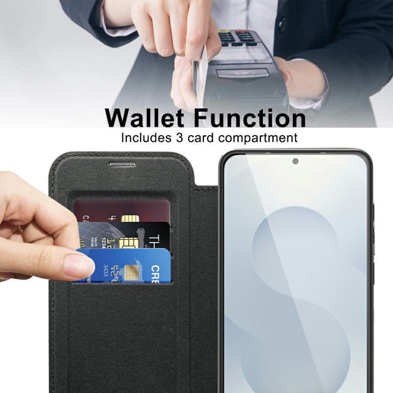 Folio Deksel Lær Samsung Galaxy S25 5g Edge Mobildeksel Magsafe-kompatibel Med Rfid-blokkering