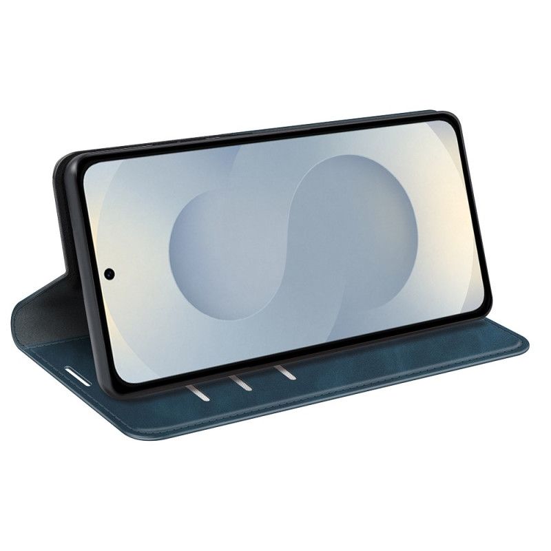 Folio Deksel Lær Samsung Galaxy S25 5g Edge Mobildeksel Skinnstil