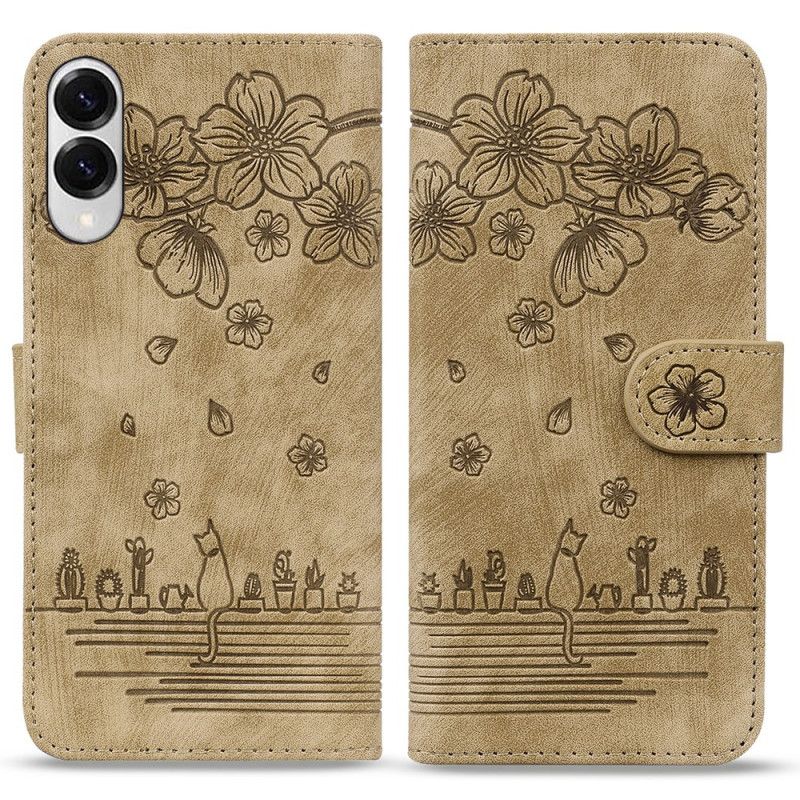 Folio Deksel Samsung Galaxy S25 5g Edge Kattescene Beskyttelse Deksel