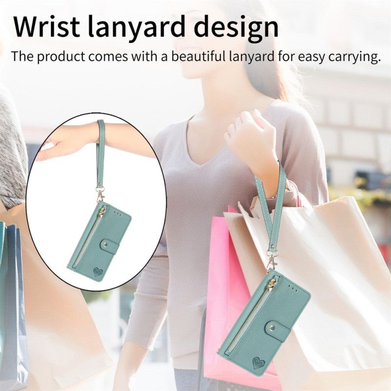 Folio Deksel Til Samsung Galaxy S25 5g Edge Rfid-hjertedesign