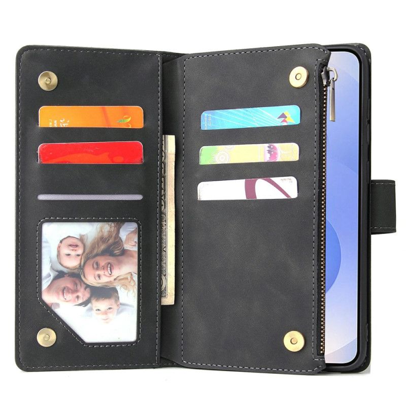 Lærdeksel Folio Deksel Samsung Galaxy S25 5g Edge Lommebok Med Semsket Skinn