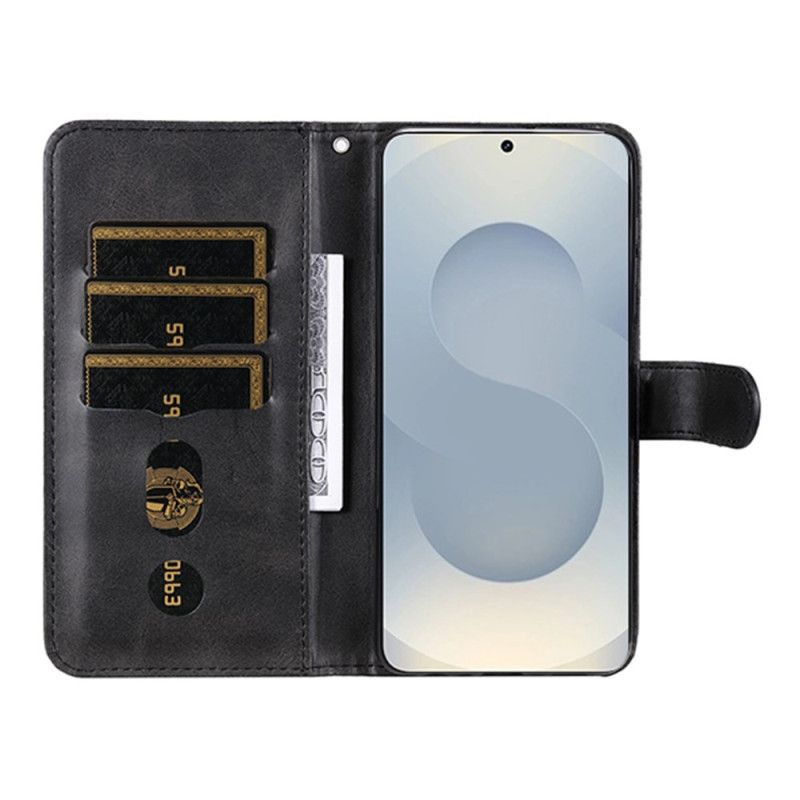 Lærdeksel Folio Deksel Samsung Galaxy S25 5g Edge Mobildeksel Glidelåslomme