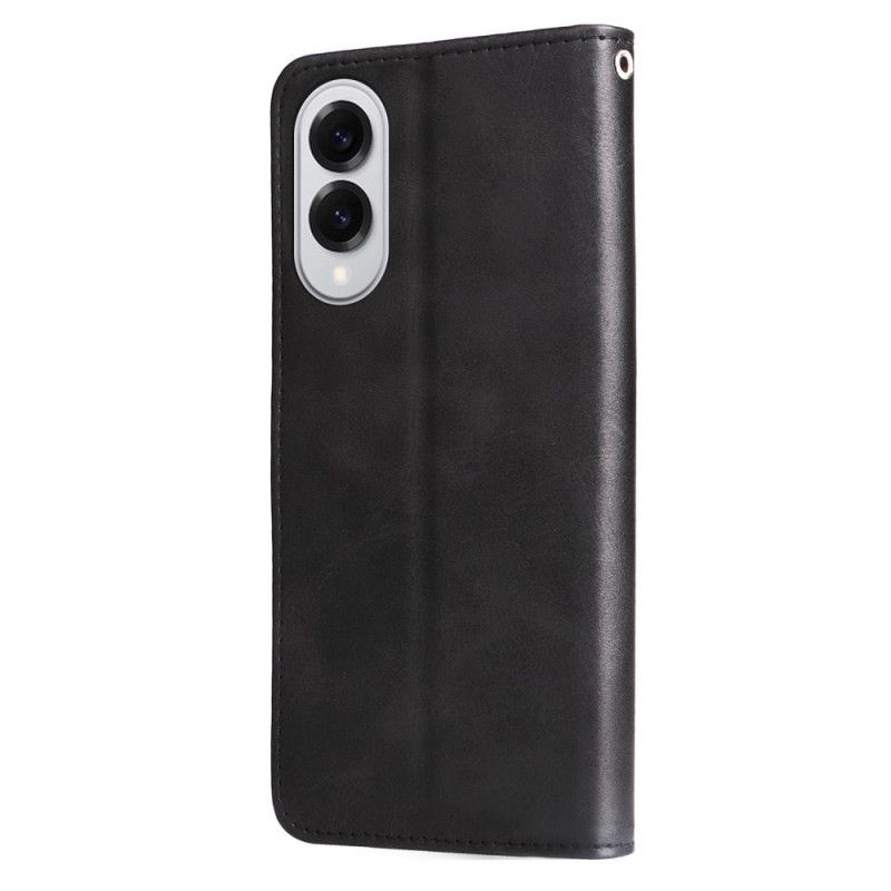 Lærdeksel Folio Deksel Samsung Galaxy S25 5g Edge Mobildeksel Glidelåslomme