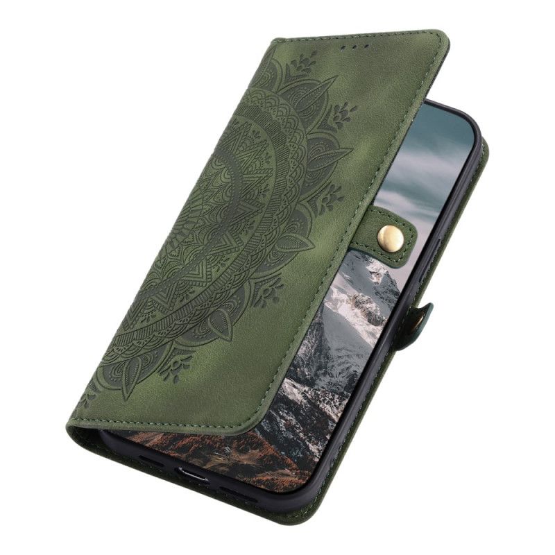 Lærdeksel Folio Deksel Samsung Galaxy S25 5g Edge Mobildeksel Mandala Semsket Skinneffekt
