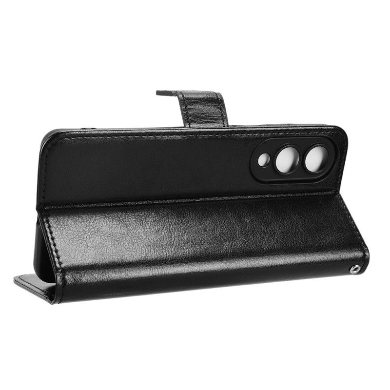 Lærdeksel Folio Deksel Samsung Galaxy S25 5g Edge Mobildeksel Prangende Kunstig Skinn