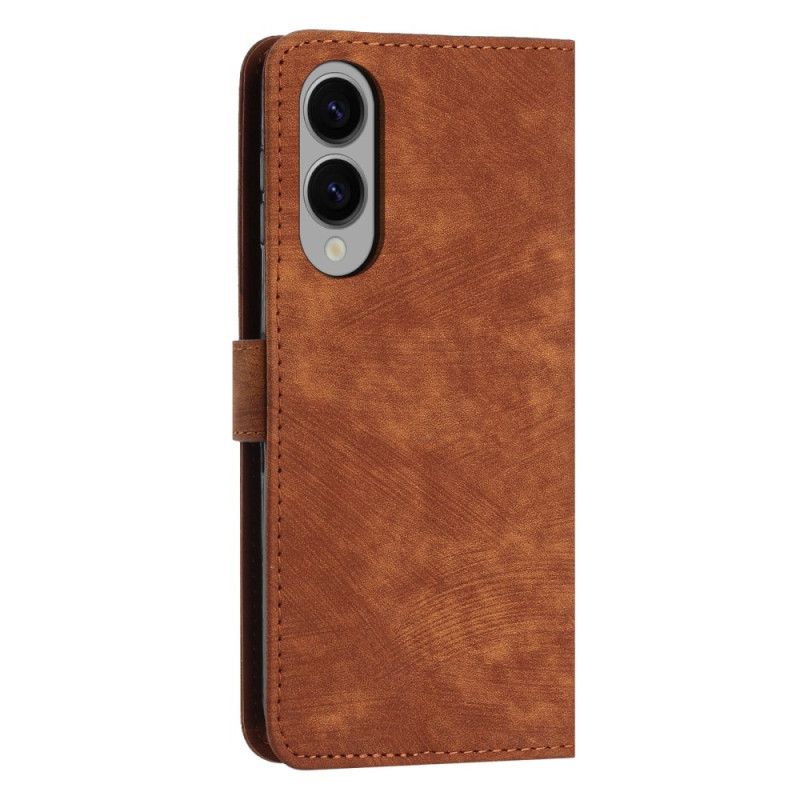 Lærdeksel Folio Deksel Samsung Galaxy S25 5g Edge Mobildeksel Retrodesign