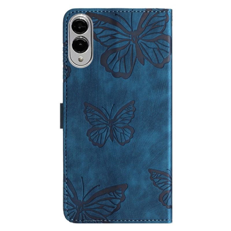 Lærdeksel Folio Deksel Samsung Galaxy S25 5g Edge Mobildeksel Semsket Sommerfugleffekt