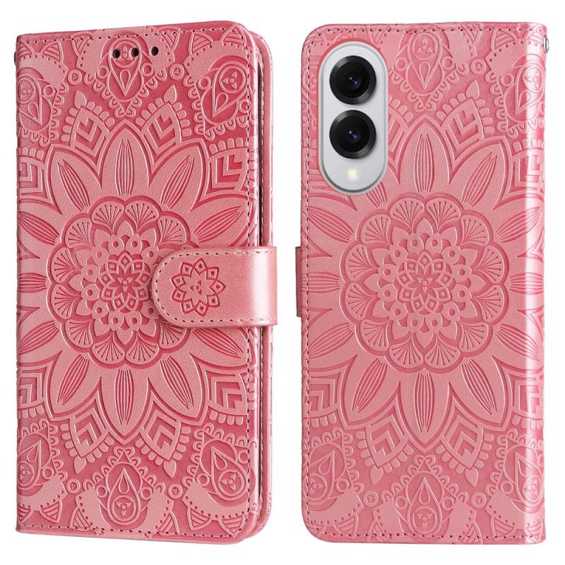 Lærdeksel Folio Deksel Samsung Galaxy S25 5g Edge Mobildeksel Solsikkemønster