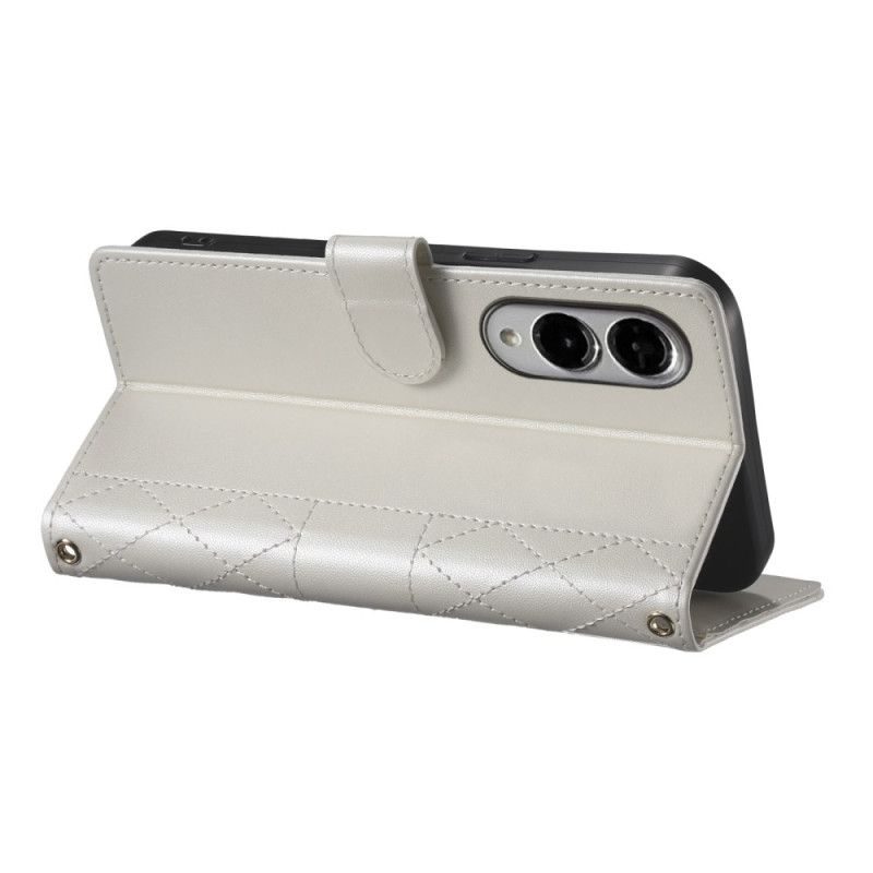 Lærdeksel Folio Deksel Samsung Galaxy S25 5g Edge Mobildeksel Vattert Med Stropp Og Skulderstropp