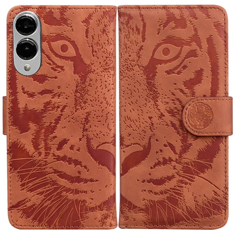 Lærdeksel Folio Deksel Samsung Galaxy S25 5g Edge Tigerprint