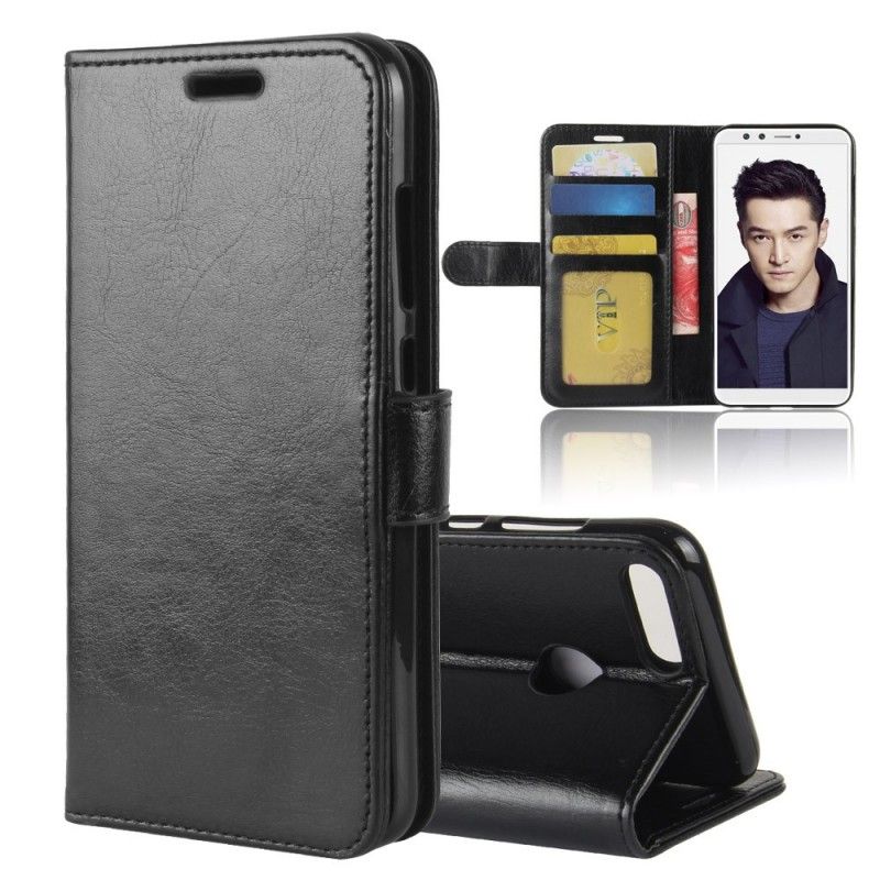 Folio Deksel Honor 9 Lite Svart Skinneffekt