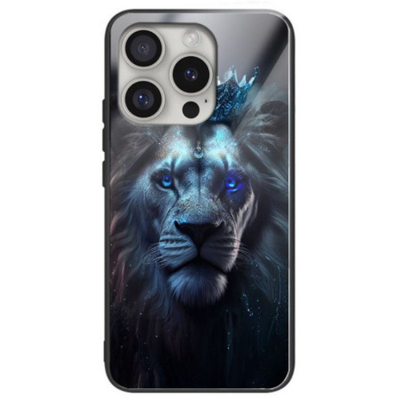 Deksel iPhone 16 Pro Max Blåløve Herdet Glass