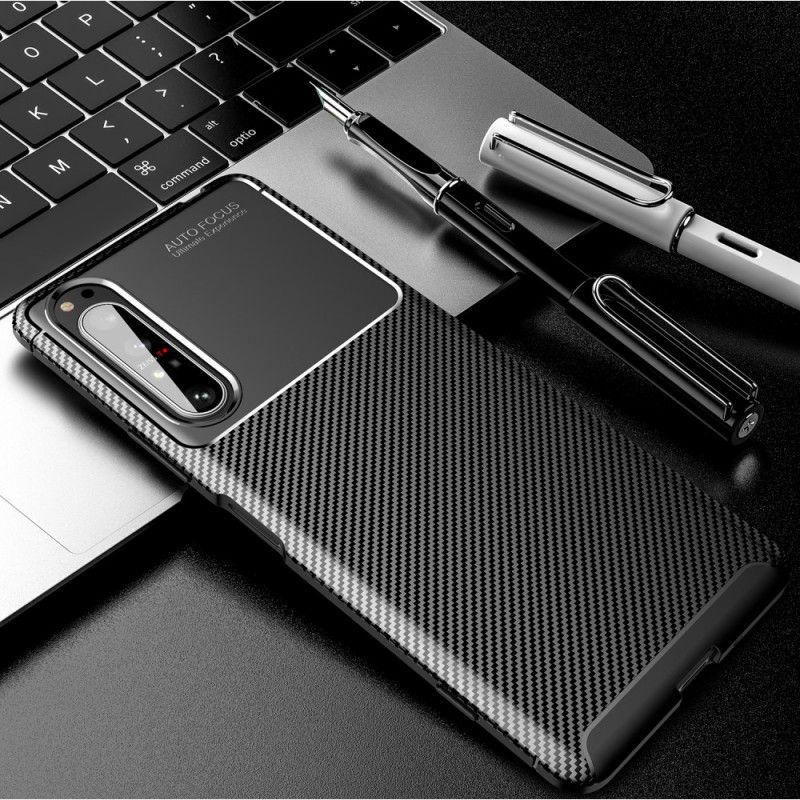 Deksel for Sony Xperia 1 II Svart Fleksibel Karbonfiber