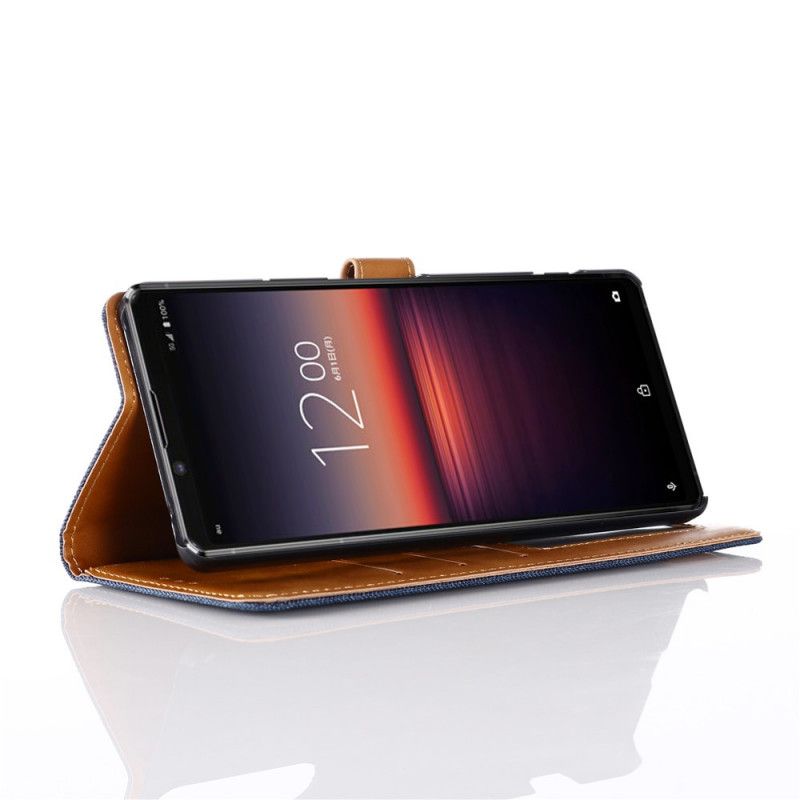 Folio Deksel for Sony Xperia 1 II Svart Oxford Stoff