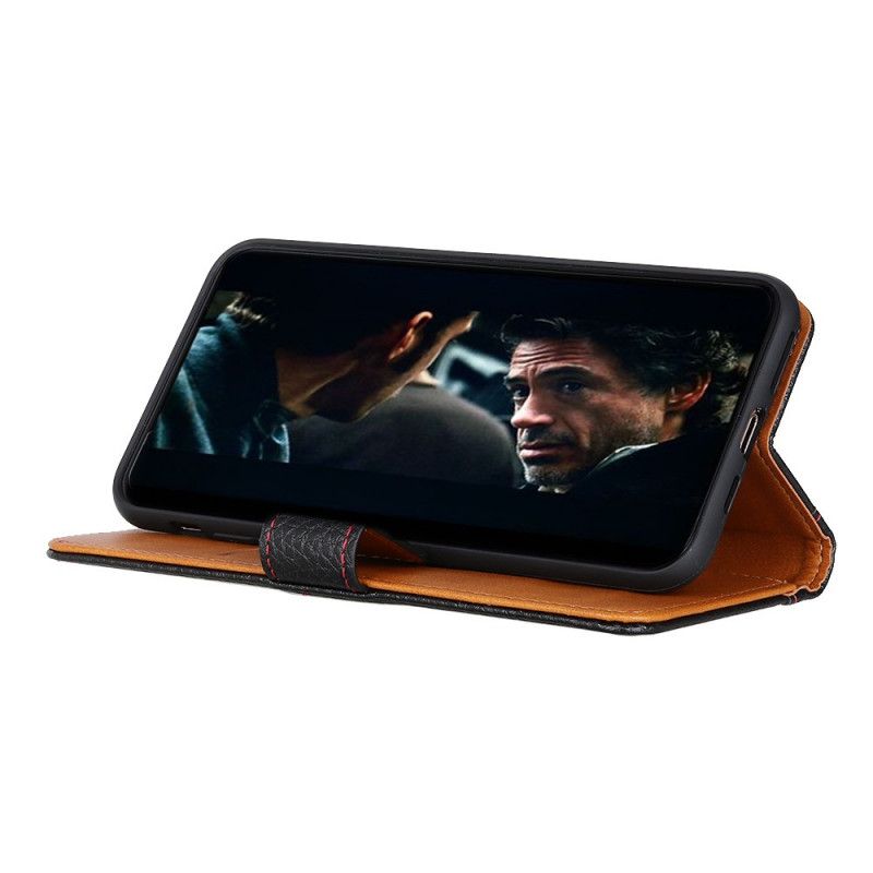 Folio Deksel Sony Xperia 1 II Svart Sømmer I Lycheskinn
