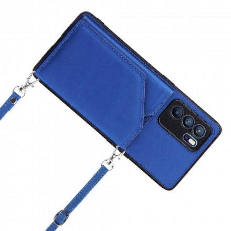 Deksel Oppo Reno 6 Pro 5g Skulderstropp Kortholder