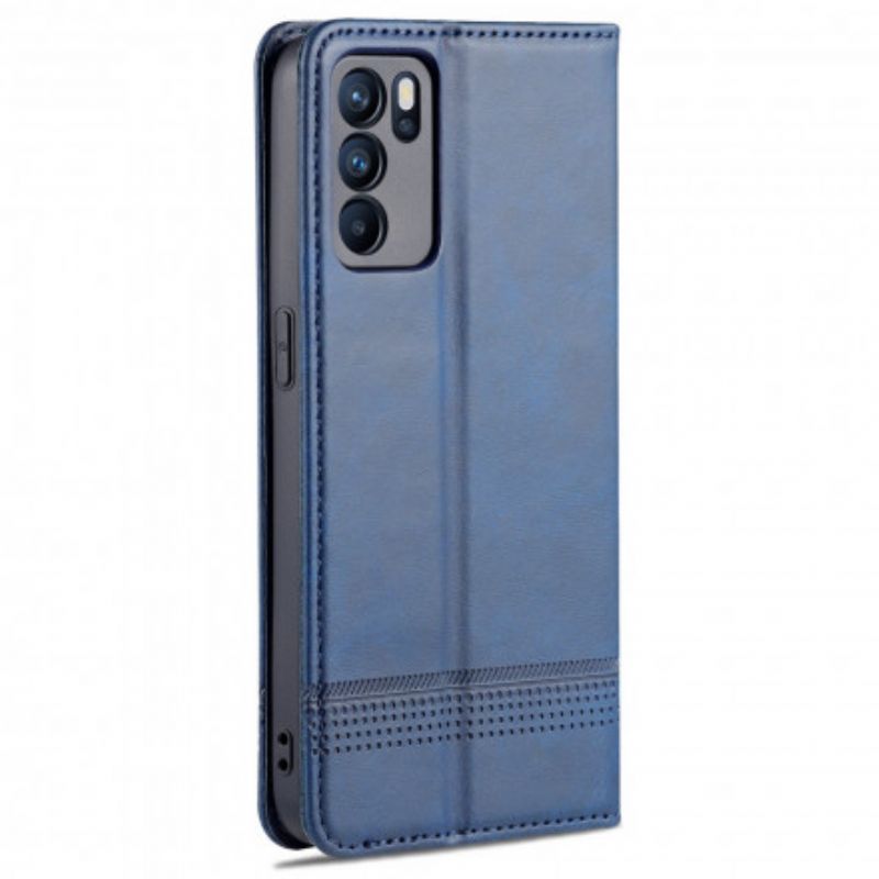 Folio Deksel Oppo Reno 6 Pro 5g Azns Skinnstil