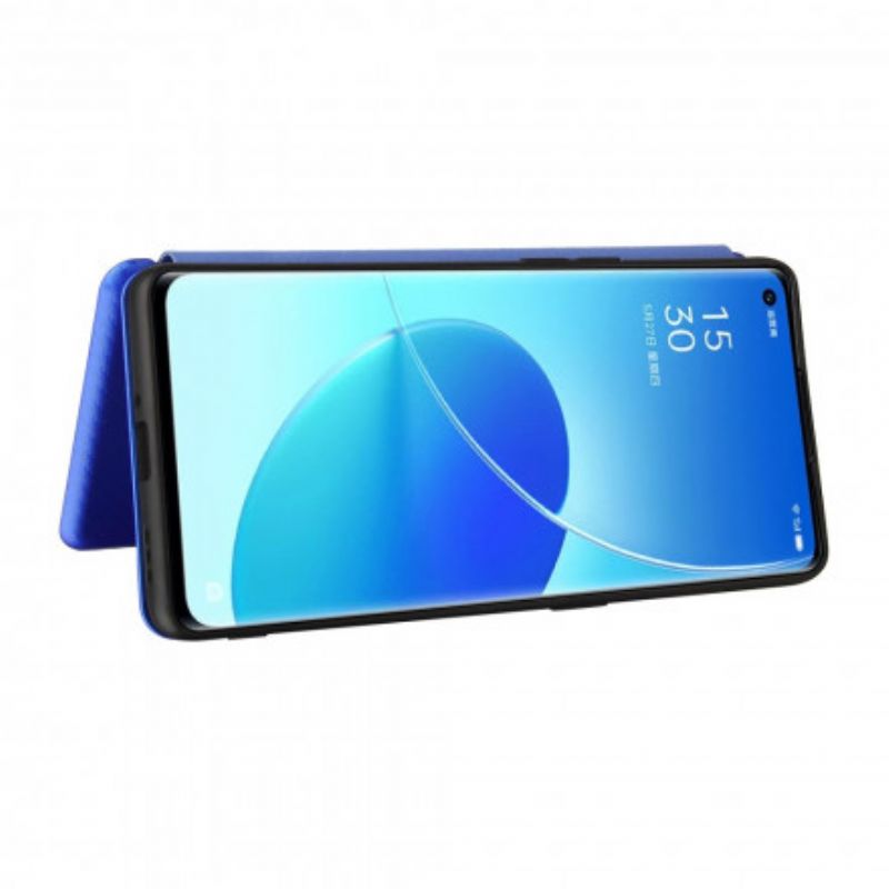 Folio Deksel Oppo Reno 6 Pro 5g Farget Karbon Silikon