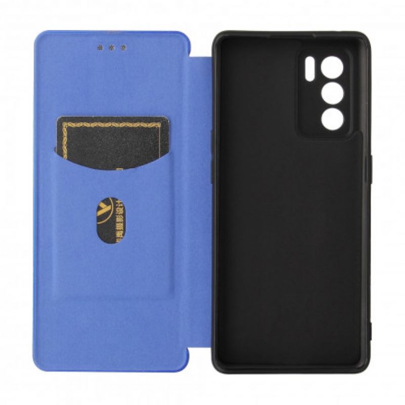 Folio Deksel Oppo Reno 6 Pro 5g Farget Karbon Silikon