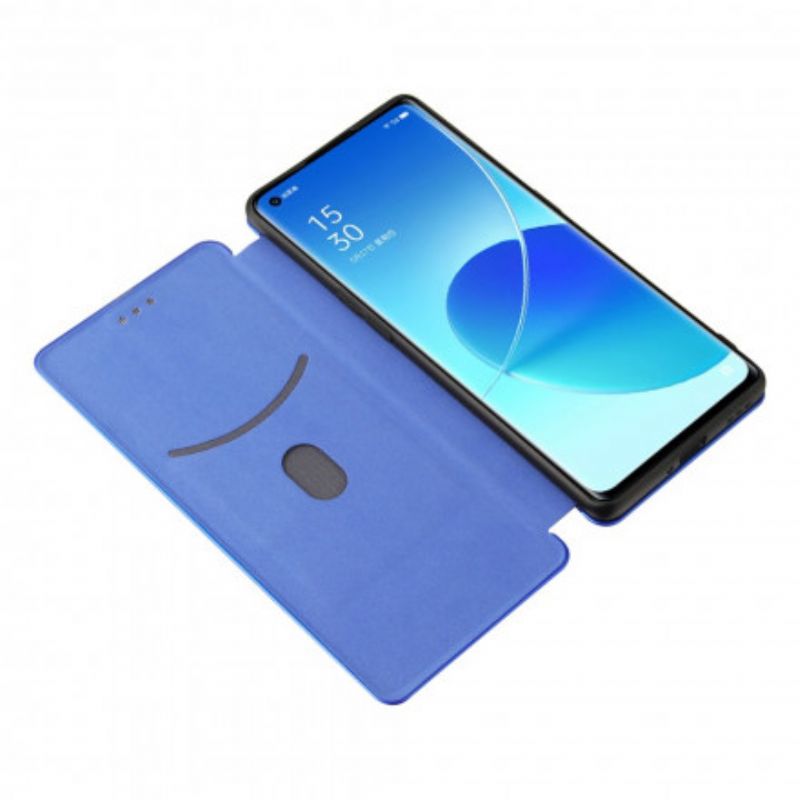 Folio Deksel Oppo Reno 6 Pro 5g Farget Karbon Silikon