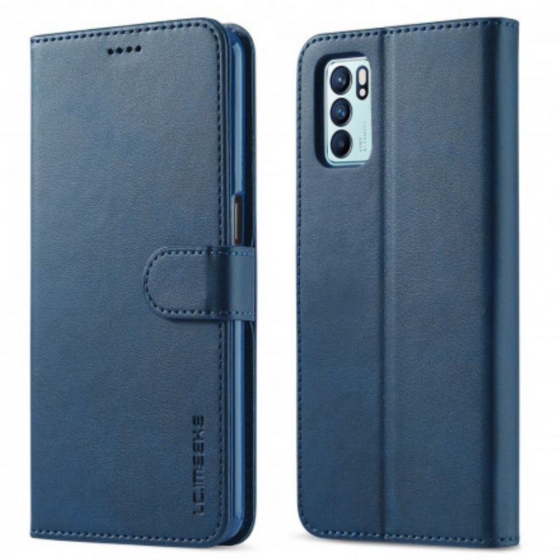 Lærdeksel Folio Deksel Oppo Reno 6 Pro 5g Mobildeksel Lc.imeeke Skinneffekt