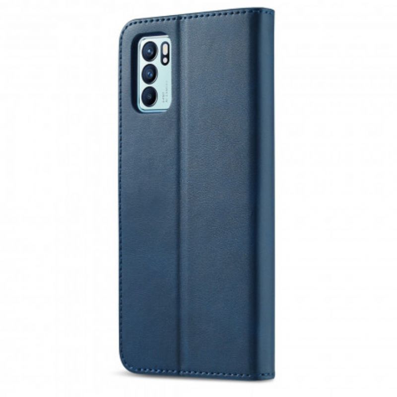 Lærdeksel Folio Deksel Oppo Reno 6 Pro 5g Mobildeksel Lc.imeeke Skinneffekt