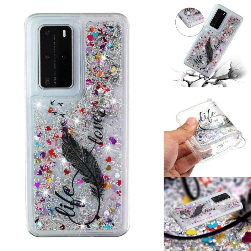 Deksel for Huawei P40 Pro Glitter Av Livet Og Kjærligheten
