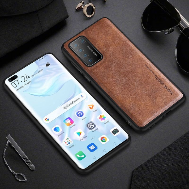 Deksel Huawei P40 Pro Svart Mobildeksel Vintage Skinneffekt