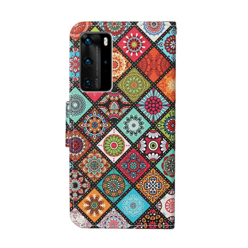 Folio Deksel Huawei P40 Pro Lappeteppe Mandalaer Med Tanga Anti-fall