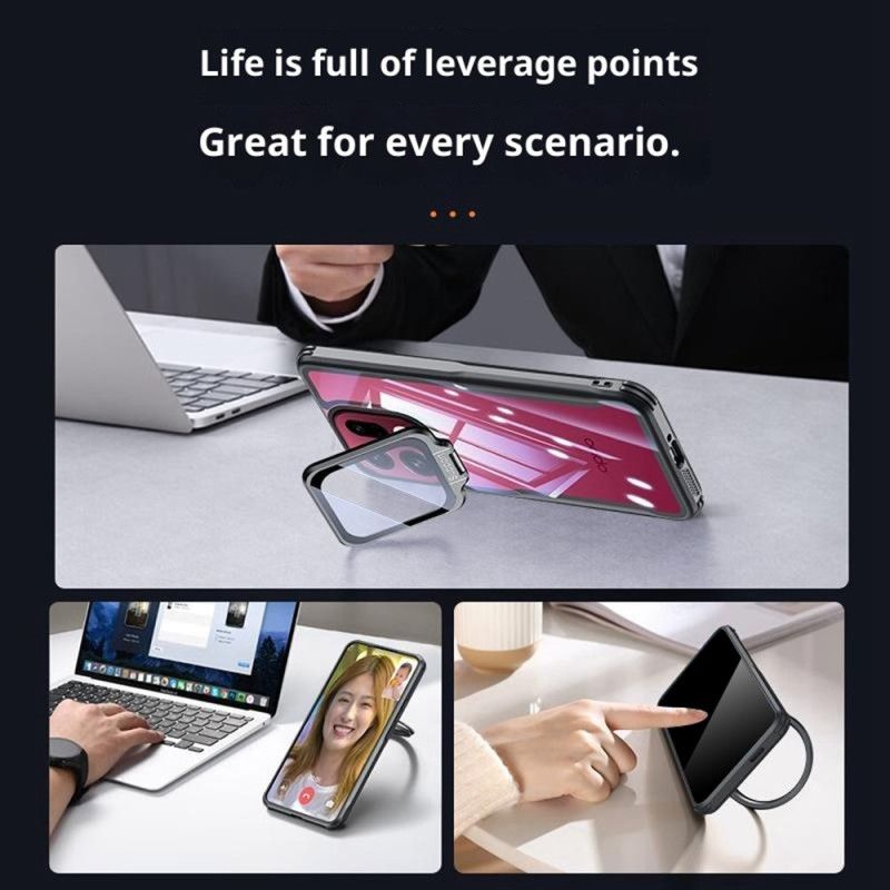 Deksel Oppo Find X9 Pro 5g Gjennomsiktig Med Stativ Og Kameradeksel