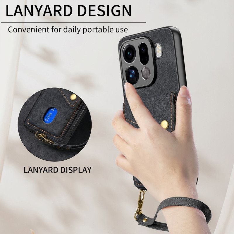 Deksel Oppo Find X9 Pro 5g Mobildeksel Kortholder Og Snor