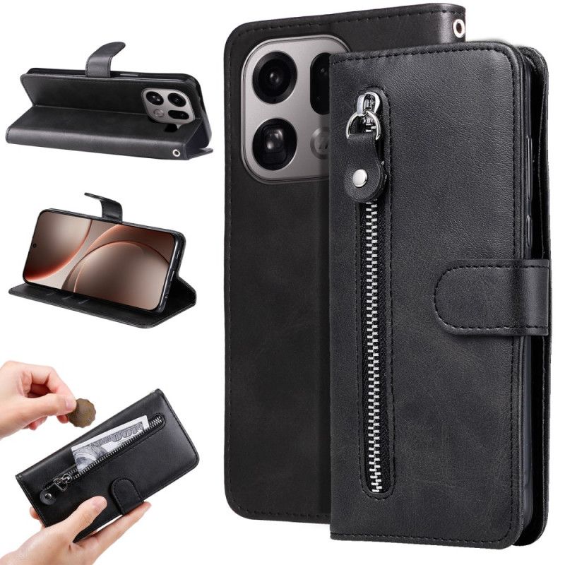 Folio Deksel Oppo Find X9 Pro 5g Lomme Med Glidelås