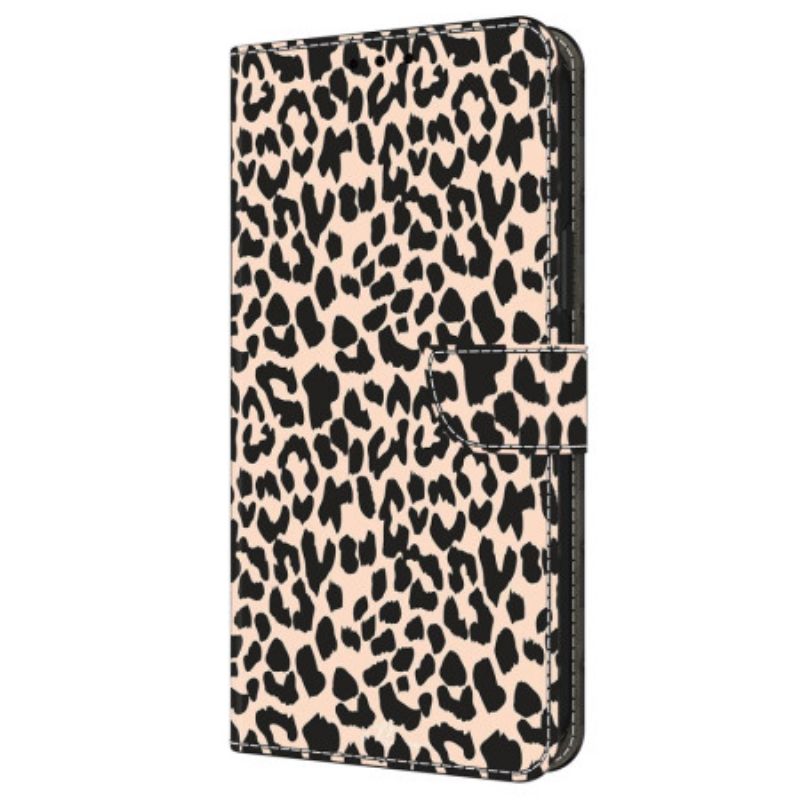 Lærdeksel Folio Deksel Samsung Galaxy A16 5g Mobildeksel Leopardmønster