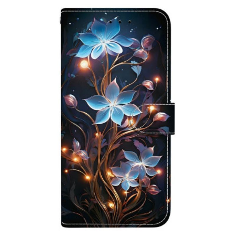 Folio Deksel Sony Xperia 10 Vii Blått Blomstermønster