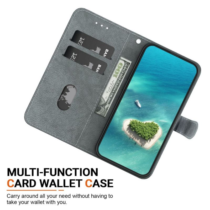 Folio Deksel Sony Xperia 10 Vii Blått Og Gull Blomstermønster