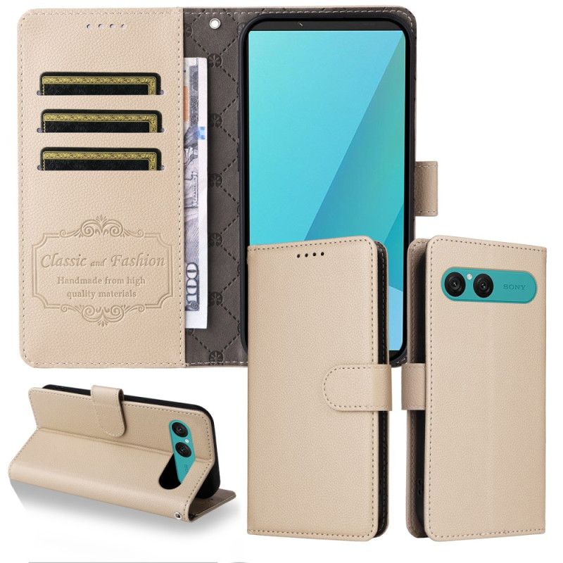 Folio Deksel Sony Xperia 10 Vii Læreffekt Og Rfid-blokkering