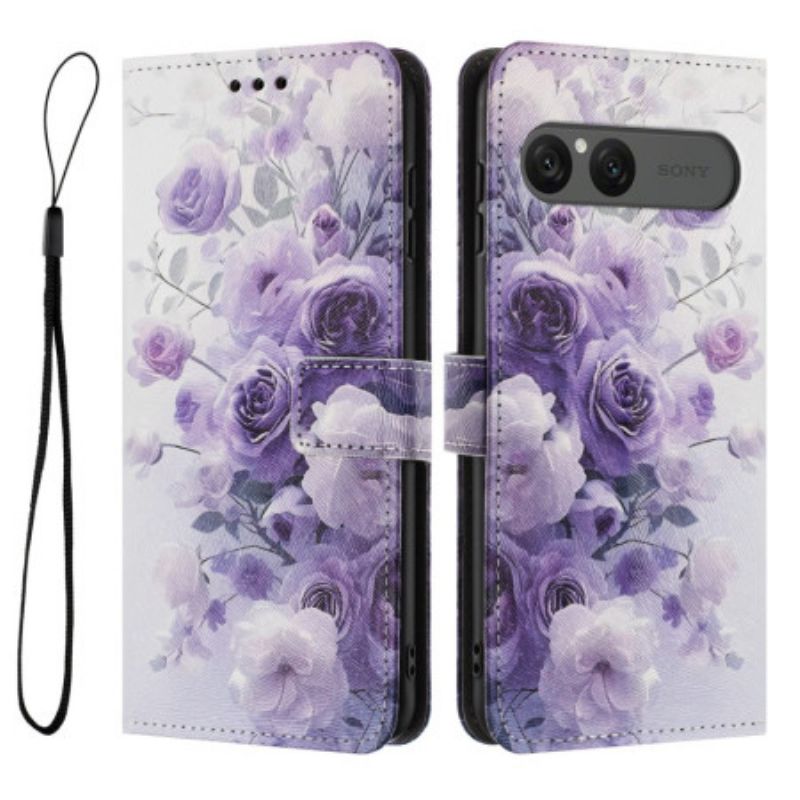 Folio Deksel Sony Xperia 10 Vii Lilla Roser