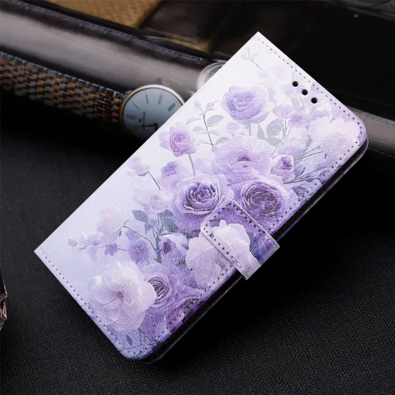 Folio Deksel Sony Xperia 10 Vii Lilla Roser